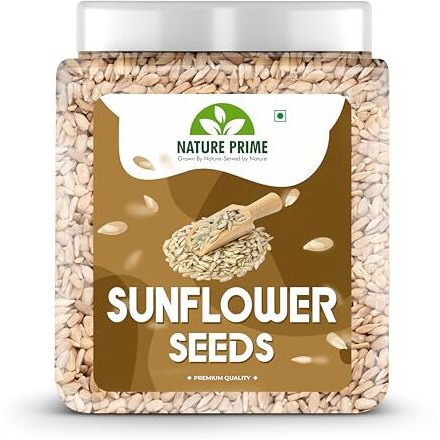 Nature Prime Sunflower Seeds 1 Kg | High In Fibre | Diet Food | Healthy Snack Cooking | Rich In Protein