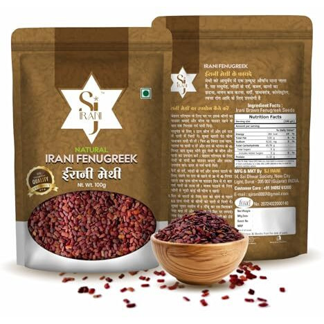 Sj Irani Irani Methi Brown Fenugreek Whole Seeds 100G Pouch Packing