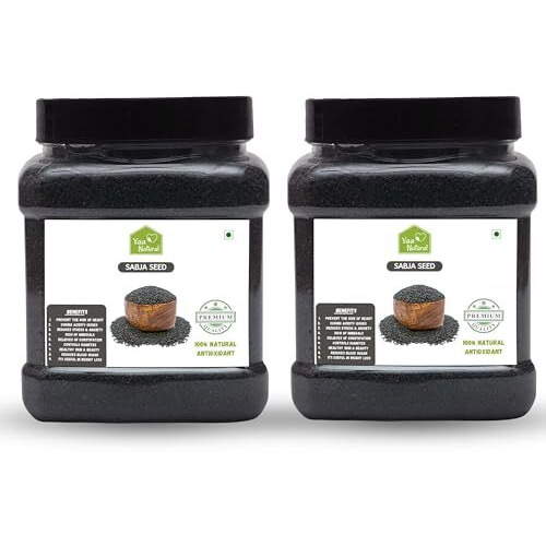 Yaa Natural Raw Sabja Seeds | Basil Seeds | Tukmaria Seeds For Weight Loss (Reduces Body Heat) 100% Natural Quality Edible Seeds (400G(Pack Of 2)