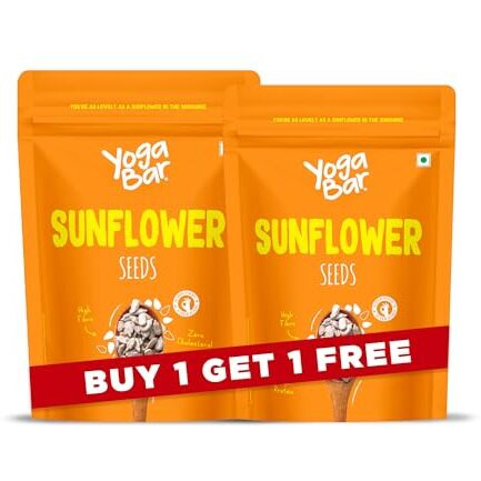 Yogabar Organic Sunflower Seeds 500G (250G*2, Pack Of 2) | Buy 1 Get 1 Free | Rich In Omega-3 & Antioxidants | Supports Skin Health, Gut Health & Weight Management | Superfood For Healthy Eating