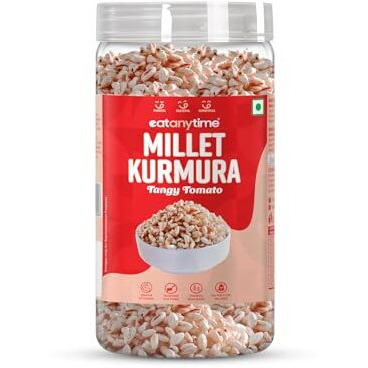 Eat Anytime Tangy Tomato Millet Kurmura | Crunchy Flavorful Snack | Zesty Tomato Taste | Made With Nutritious Millets | High In Fiber & Protein | Gluten-Free | Perfect For Healthy Snacking (Pack Of 1)