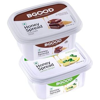 Bgood Honey Spread Chocolate Millet & Lemon Ginger For Kids | Combo Pack (2 X 250G) | No Added Sugar, No Preservatives, Gluten Free | Rich In Protein