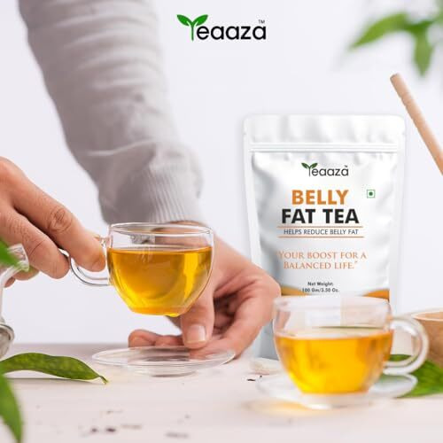 Teaaza Belly Fat Tea For Weight Loss  Herbal Tea For Belly Fat, Supports Fat Burn For Women & Men, Natural Detox Tea & Helps With Belly Fat, Water Weight, Bloating, 100 Grams, Loose Leaf Tea