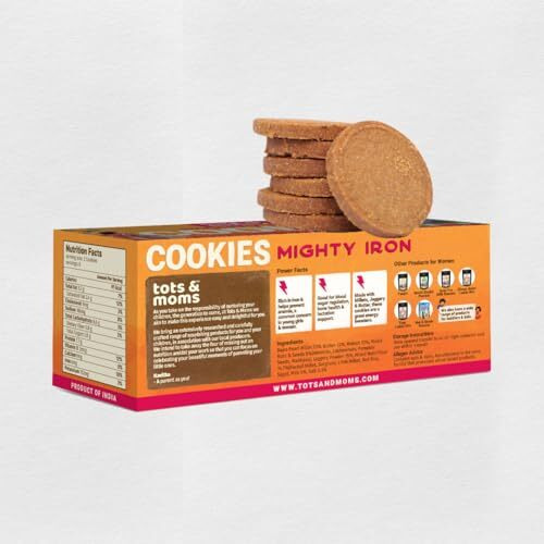 Tots & Moms Healthy & Nutritional Cookies-Pack Of 3 | Mighty Iron | Calcium Magic | Folic Fiesta | 150G Each