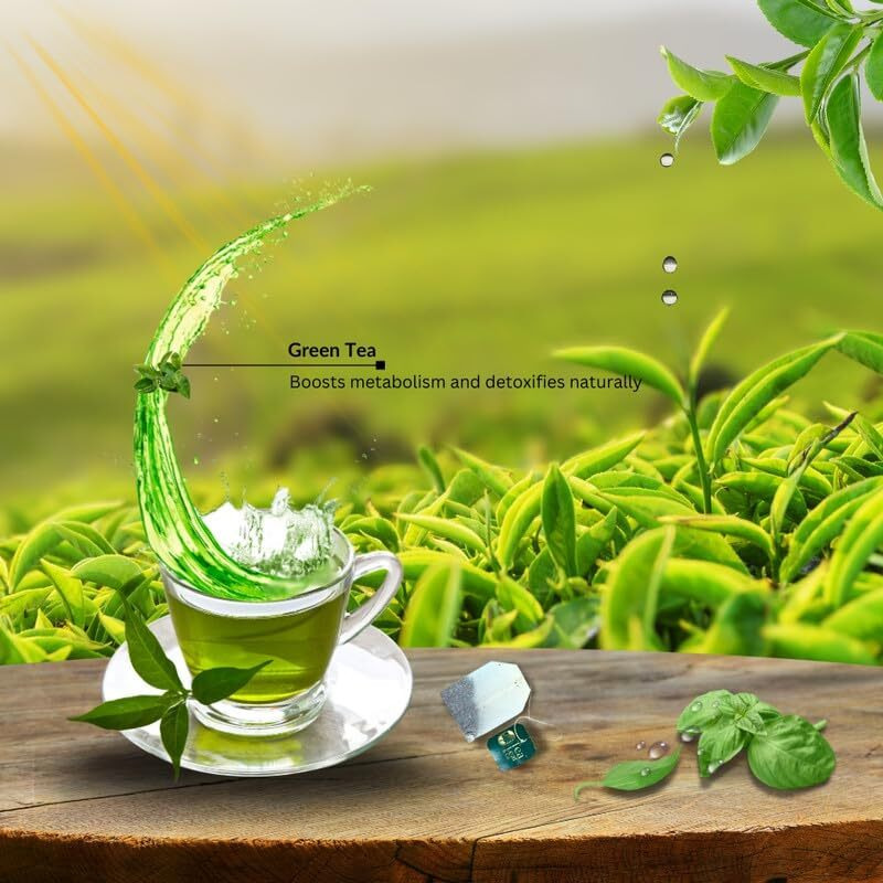 Tea Leaf & Co. Himalayan Green Tea Refreshing Mountain Fresh Flavour Immunity Boost Made In India Total 50 Tea Bags Pack Of 2
