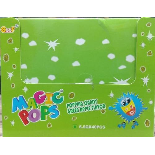 Magic Pops Popping Unique Candy Box 200Gm (Green Apple Flavor)