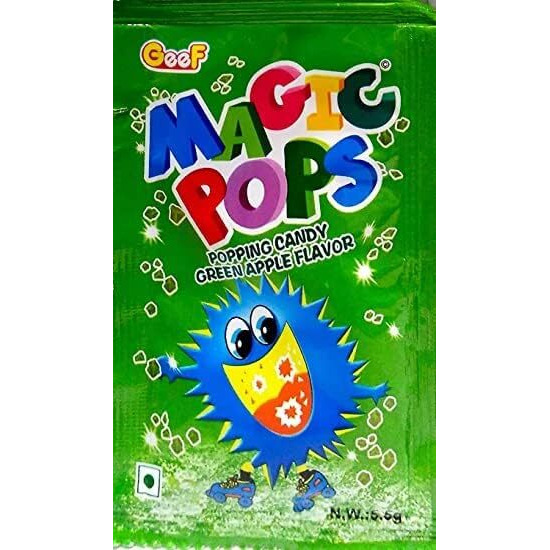 Magic Pops Popping Unique Candy Box 200Gm (Green Apple Flavor)