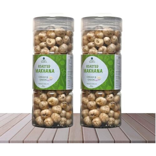 Suru Cream & Onion Flavoured Makhana, Roasted With Olive Oil, 90Gm Each (Pack Of 2)