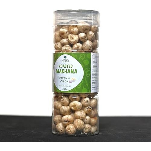 Suru Cream & Onion Flavoured Makhana, Roasted With Olive Oil, 90Gm Each (Pack Of 2)