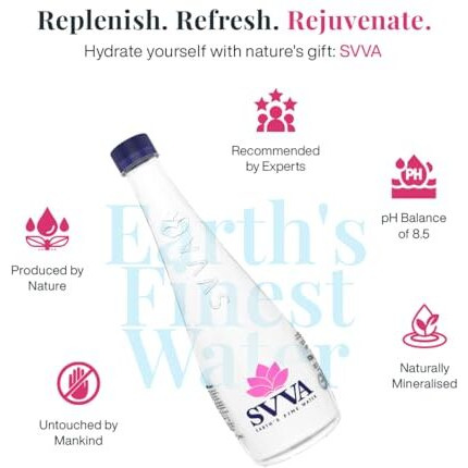 Svva Earth's Finest Water Premium Subterranean Water | 500Ml Pack 12 (Pet), Alkaline Ph 8+ | Balanced Mineral Essential Healthy Mineral Hydration | Premium Pet Bottle Refillable Bottle