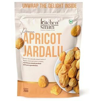 Kitchensmith Apricot Jardalu 250 Gm | Exotics Apricots Dry Fruits, Seedless Apricots, Jardalu | Naturally Sourced, No Added Sugar, Rich In Vitamins, Juicy (Air Tight Pouch)