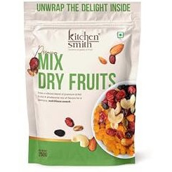 Kitchensmith Mix Dried Fruits 250 Gm | Fit For Fasting | Tasty & Healthy | High In Protein & Dietary Fiber (Air Tight Pouch)