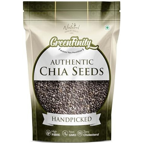 Greenfinity Raw Chia Seeds - 1 Kg | Premium Raw Chia Seeds With Omega 4 And Fiber For Weight Loss, Healthy Food, Diet Snack