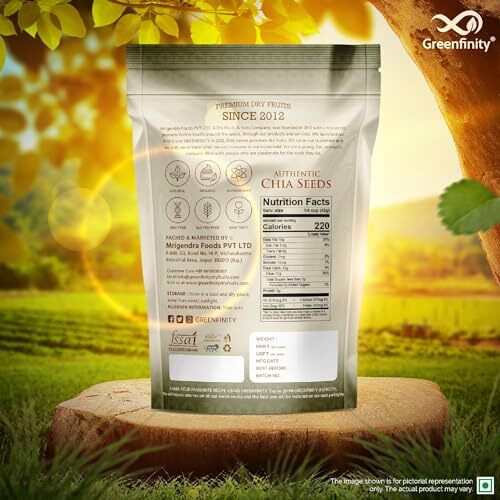 Greenfinity Raw Chia Seeds - 1 Kg | Premium Raw Chia Seeds With Omega 4 And Fiber For Weight Loss, Healthy Food, Diet Snack