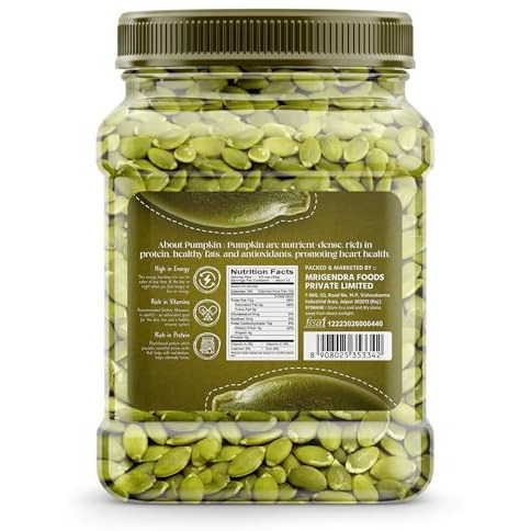 Greenfinity Raw Pumpkin Seeds  1Kg (2 X 500G) | Premium Nutrient-Rich Snack, Crafted For Wellness & Vitality