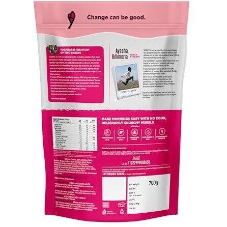 Yogabar Wholegrain Breakfast Muesli Fruits, Nuts + Seeds With Flax And Chia Seeds, 700 G Pack Of 3 - Whole Grain