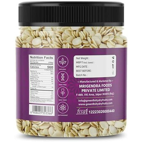 Greenfinity Watermelon Seeds Helps In Sugar Control & Provides Quick Energy, High In Protein, Potassium, Magnesium & Iron Magaj Beej - 250 G