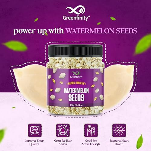 Greenfinity Watermelon Seeds Helps In Sugar Control & Provides Quick Energy, High In Protein, Potassium, Magnesium & Iron Magaj Beej - 250 G