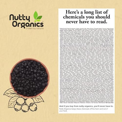 Nutty Organics No Refined Sugar Dried Blueberry, 1000 Gram, No Additives, 100% Pure & Healthy Snack For All Age (Dried Fruit)