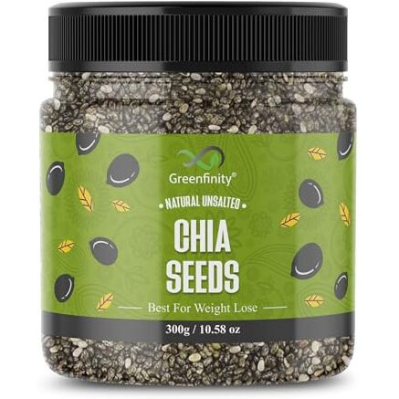 Greenfinity Healthy & Tasty Jumbo Chia Seeds For Eating | Immunity Booster Diet | Protein And Rich In Fibre - 300 Gram