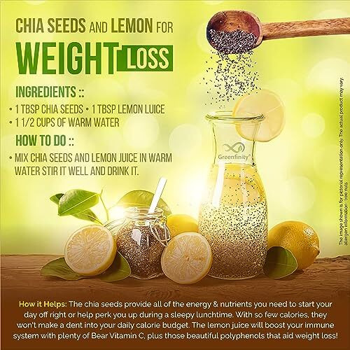 Greenfinity Healthy & Tasty Jumbo Chia Seeds For Eating | Immunity Booster Diet | Protein And Rich In Fibre - 300 Gram