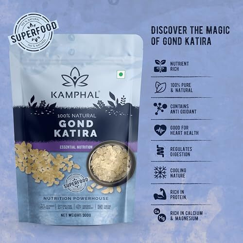 Kamphal Gond Katira Pure - 300 Gm, Almond Gum Badam Pisin | Tragacanth Gum | High Cooling Properties | 100% Natural Superfood