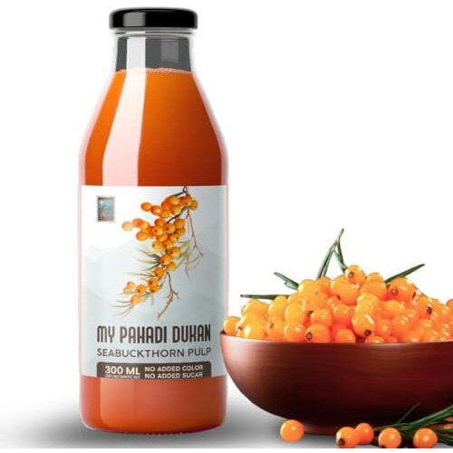 My Pahadi Dukan Himalayan Sea Buckthorn Pulp Concentrate 300Ml | Rich In Omega 3, 6, 7, 9 & Vitamin C | Natural Immunity Booster | Antioxidant | No Added Sugar | Supports Skin & Heart Health