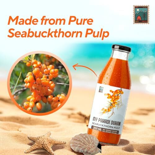 My Pahadi Dukan Himalayan Sea Buckthorn Pulp Concentrate 900Ml | Omega 3, 6, 7, 9 & Vitamin C Rich | Boosts Immunity & Antioxidant | No Added Sugar | Supports Skin & Heart Health