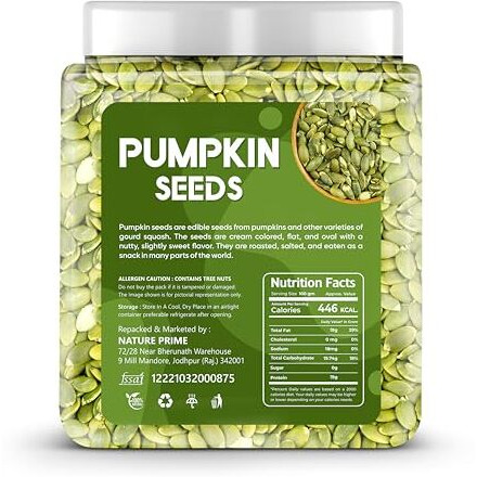 Nature Prime Raw Pumpkin Seeds | Nutrient-Rich Healthy Diet Snack | Superfood For Heart Health, Digestion & Immune Support (1000 Gm)