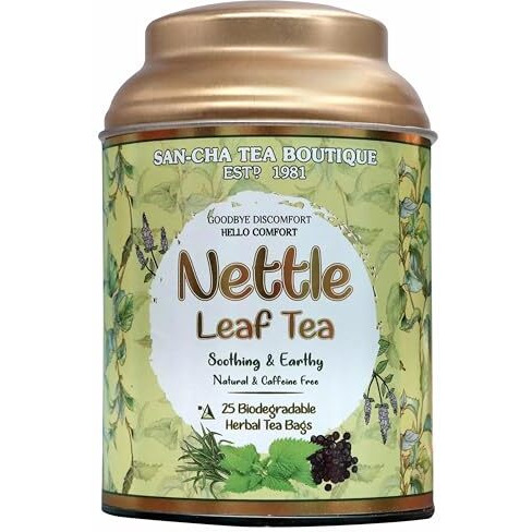 Sancha Tea Boutique, Nettle Leaf Tea, 25 Pyramid Bags, Caffeine Free Herbal Tisane, Harvested In The Himalayas, Inflammation & Uti Support