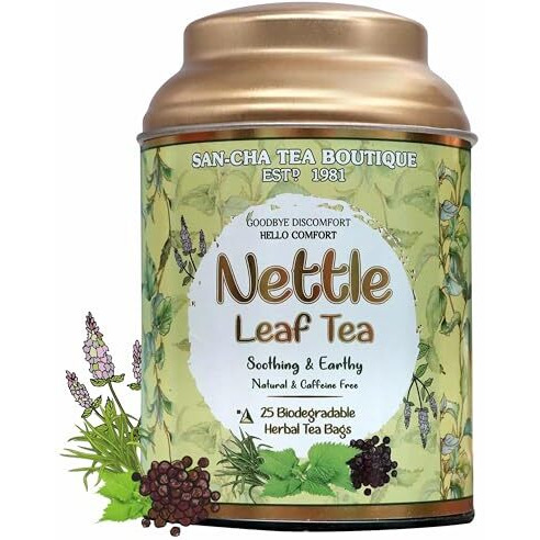 Sancha Tea Boutique, Nettle Leaf Tea, 25 Pyramid Bags, Caffeine Free Herbal Tisane, Harvested In The Himalayas, Inflammation & Uti Support
