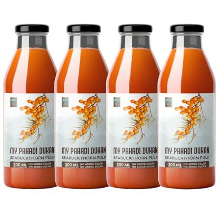 My Pahadi Dukan (Mpd) Himalayan Sea Buckthorn Pulp Concentrate 1200Ml |Omega 3, 6, 7, 9 & Vitamin C Rich |Boosts Immunity & Antioxidant | No Added Sugar| Supports Skin & Heart Health