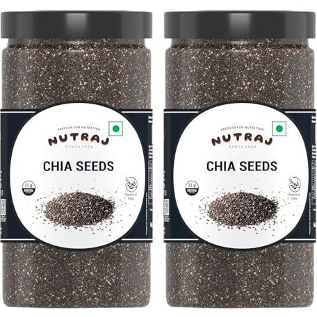 Nutraj Chia Seeds 1Kg (500G X 2) Jar | Seeds For Eating | Seed Cycling