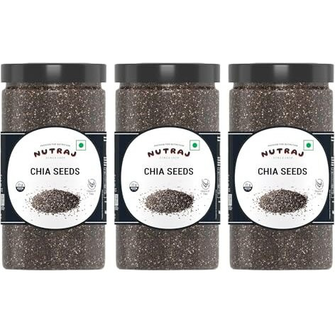 Nutraj Chia Seeds 1.5Kg (500G X 3) Jar | Seeds For Eating | Seed Cycling
