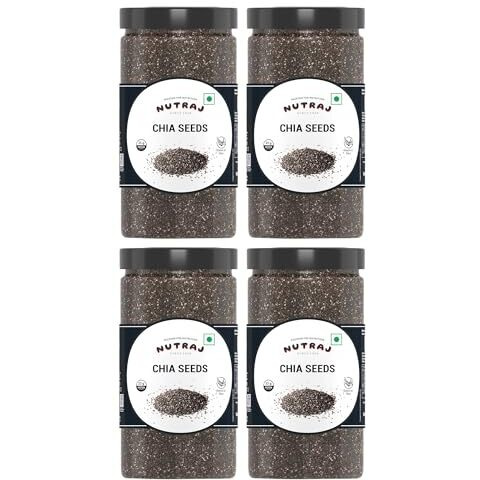 Nutraj Chia Seeds 2Kg (500G X 4) Jar | Seeds For Eating | Seed Cycling