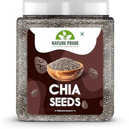 Nature Prime Chia Seeds 1 Kg | Chia Seeds For Weight Loss | Omega-3 Seeds For Eating | Non-Gmo And Fibre Rich Seeds (Jar Pack)
