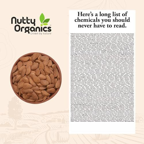 Nutty Organics California Almonds 1000 Gm | Hand Selected Jumbo | Tasty & Healthy | High In Protein & Dietary Fiber | Nutritious | Healthy Dry Fruit