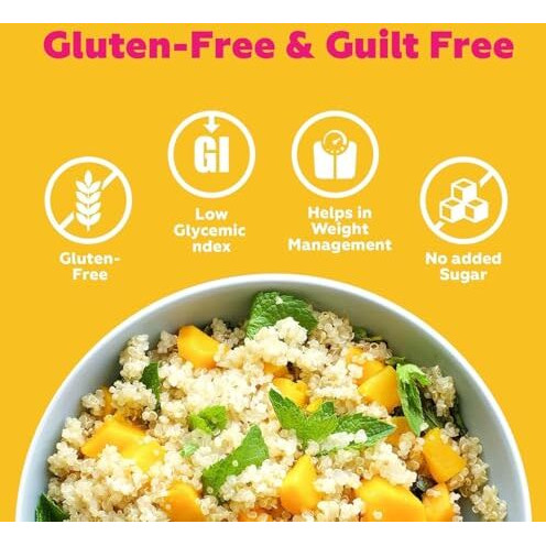 Yogabar Whole Quinoa 1Kg Pouch - Gluten Free Quinoa Grain - Diet Food For Weight Loss Management - Helps Manage Sugar Levels - Low Gi For Sustained Energy