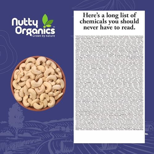 Nutty Organics Cashew Nuts 500 Gm | Nutritious & Delicious Nuts | Natural & Crunchy | Healthy Dry Fruit Snack