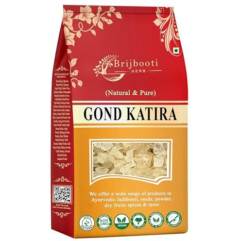Brijbooti Gond Katira Pure Organic Edible Gum-(800 Gr) | A Grade | Tragacanth Gum Crystals | Kathila Gum | High Cooling Properties | 100% Natural | Astragalus Gummifer | Fssai, Gmp, Iso Certified