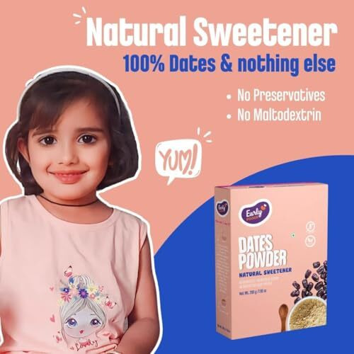 Early Foods - Pack Of 3-100% Dry Dates Powder | Kharik/Khajur Powder | 100% Natural Sweetener | No Maltodextrin, No Chemicals | Substitute For Refined Sugar | Dates Powder 200Gms X 3