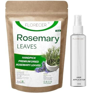 Florecer Rosemary Leaves 100G With Spray Bottle (100 Ml), For Hair Care And Seasoning Food And Herbal Rosemary Tea | Dried Rosemary Leaves | 100% Pure And Organic | Helps In Hair Growth