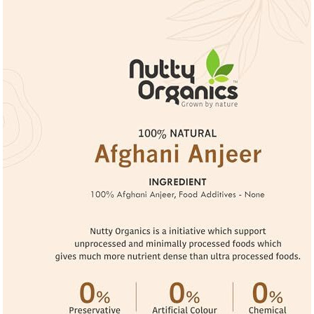 Nutty Organics Premium Dried Afghani Anjeer 250 Gm | Rich In Fiber | Rich In Nutrients | Packed With Fiber & Nutrients For A Healthier, Happier You | Anjeer Dry Fruit