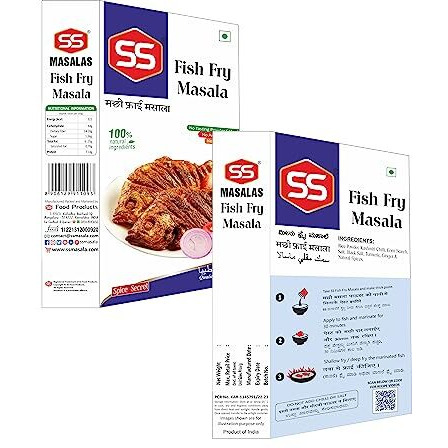 Ss Masalas Fish Fry Masala 300G (100G Pack Of 3) | Easy To Cook Ready Mix Spices For Oil Fried Seafood Recipe | No Artificial Colors | No Msg