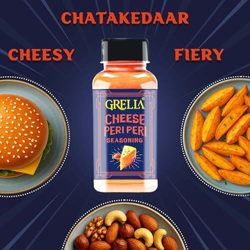 Grella Peri Peri Cheese Seasoning Powder 125 Gms X 2 | For Popcorn, Tacos, Pasta, Fries, Dips, And Other Snacks | Peri Peri Cheddar Cheese Powder