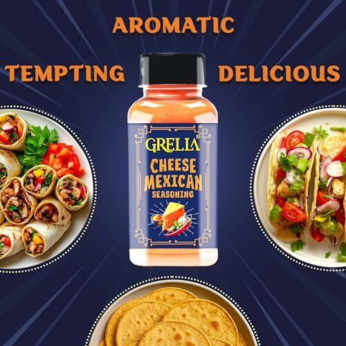 Grella Mexican Cheese Seasoning Powder 125 Gms X 2 | For Popcorn, Tacos, Pasta, Fries, Dips, And Other Snacks | Mexican Cheddar Cheese Powder