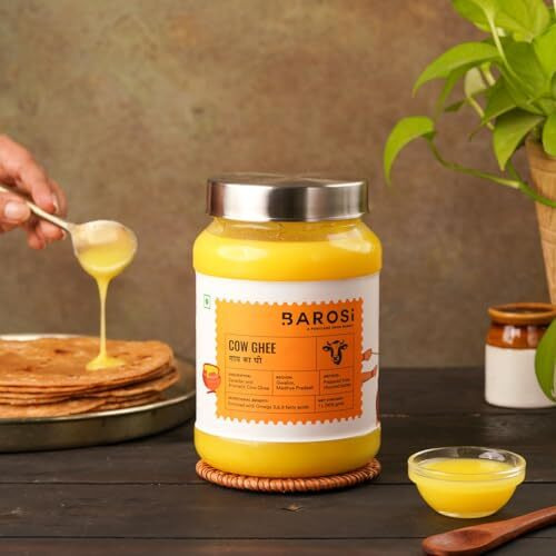 Barosi Premium Cow Ghee 1000 Ml | 100% Pure | Danedar Texture | Rich In Good Fats And Antioxidants | Easy To Digest