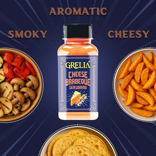 Grella Barbeque Cheese Seasoning Powder 125 Gms X 2 | For Popcorn, Tacos, Pasta, Fries, Dips, And Other Snacks | Barbeque Cheddar Cheese Powder