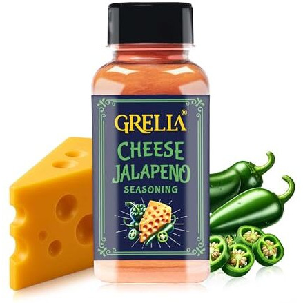 Grella Cheese Jalapeno Seasoning Powder 125 Grams For Popcorn, Nachos, Pasta, Fries, Dips And Other Snacks | Jalapeno Cheddar Cheese Powder