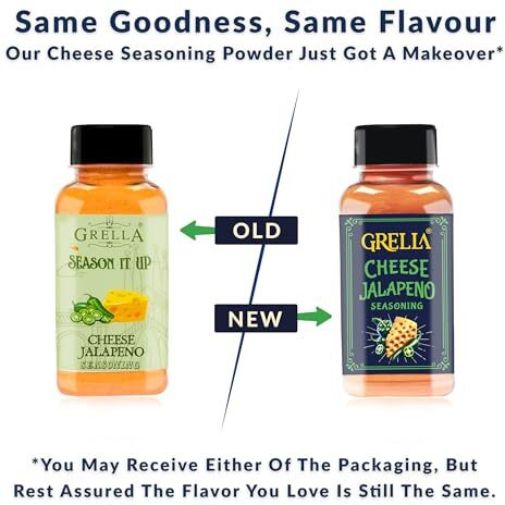 Grella Cheese Jalapeno Seasoning Powder 125 Grams For Popcorn, Nachos, Pasta, Fries, Dips And Other Snacks | Jalapeno Cheddar Cheese Powder